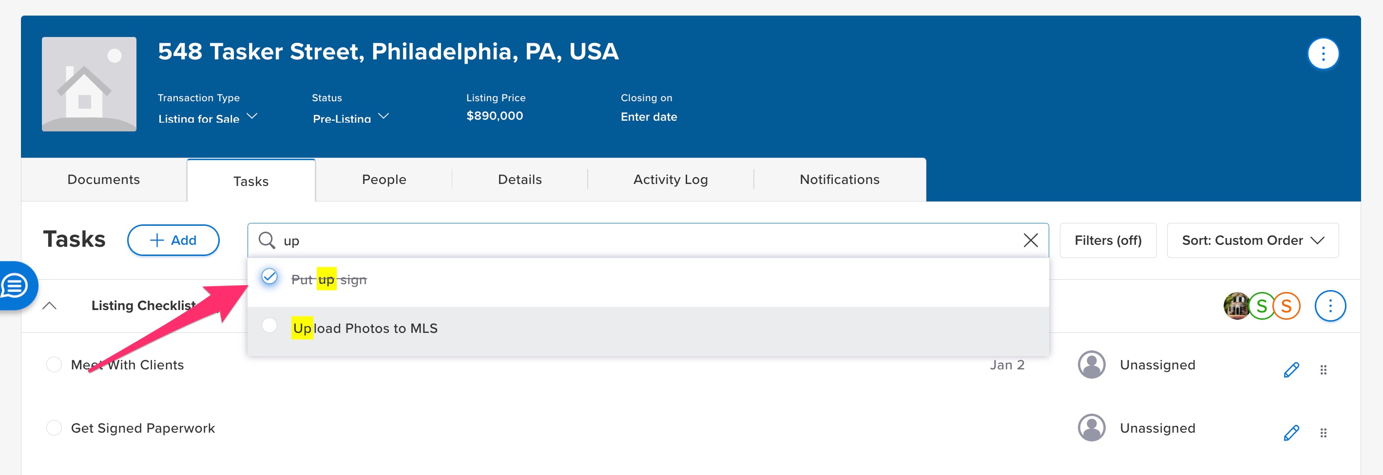 2.0 Search, Filter, and Sort Tasks