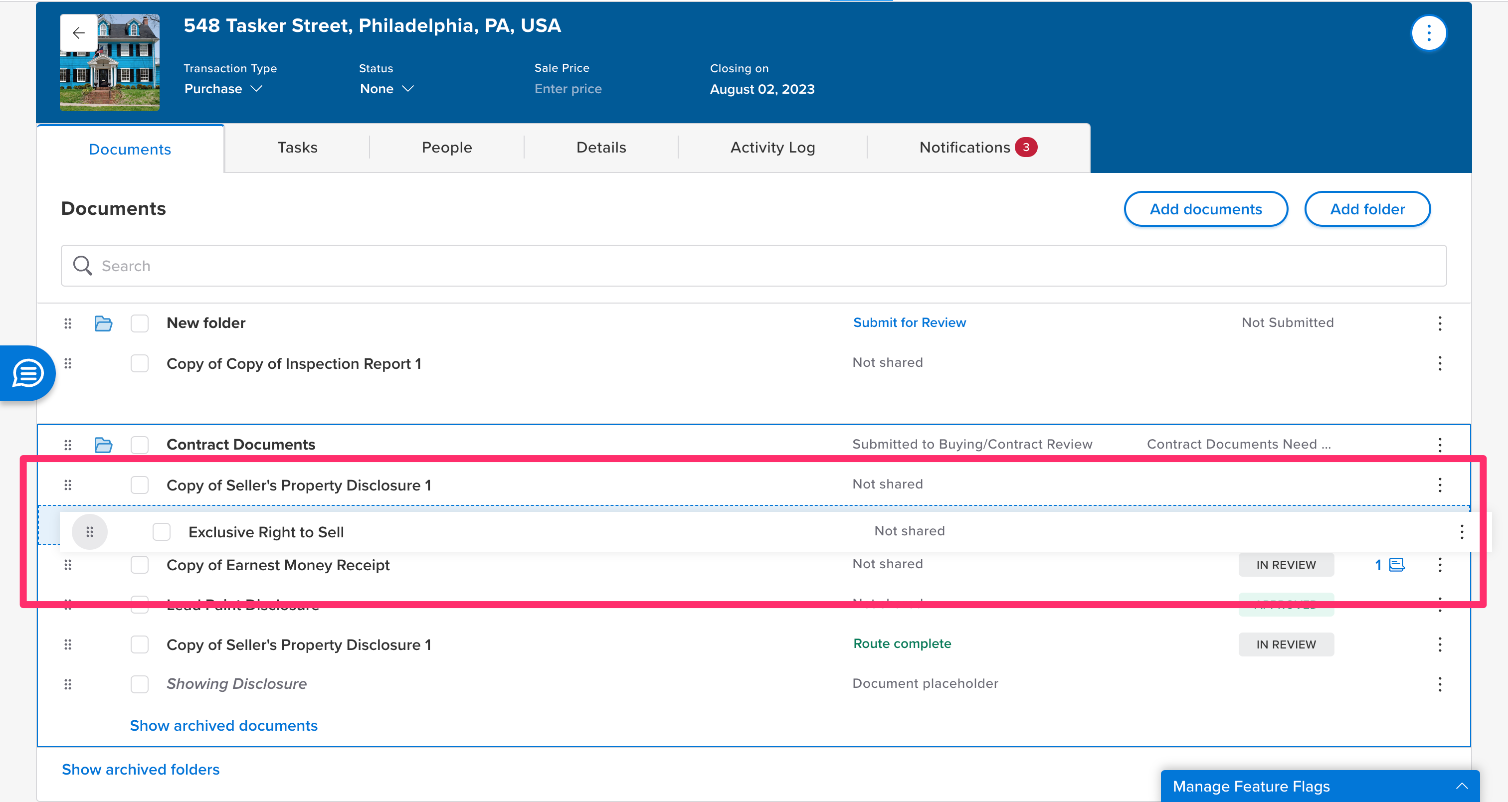 2.0 Reorder Documents Using Drag and Drop