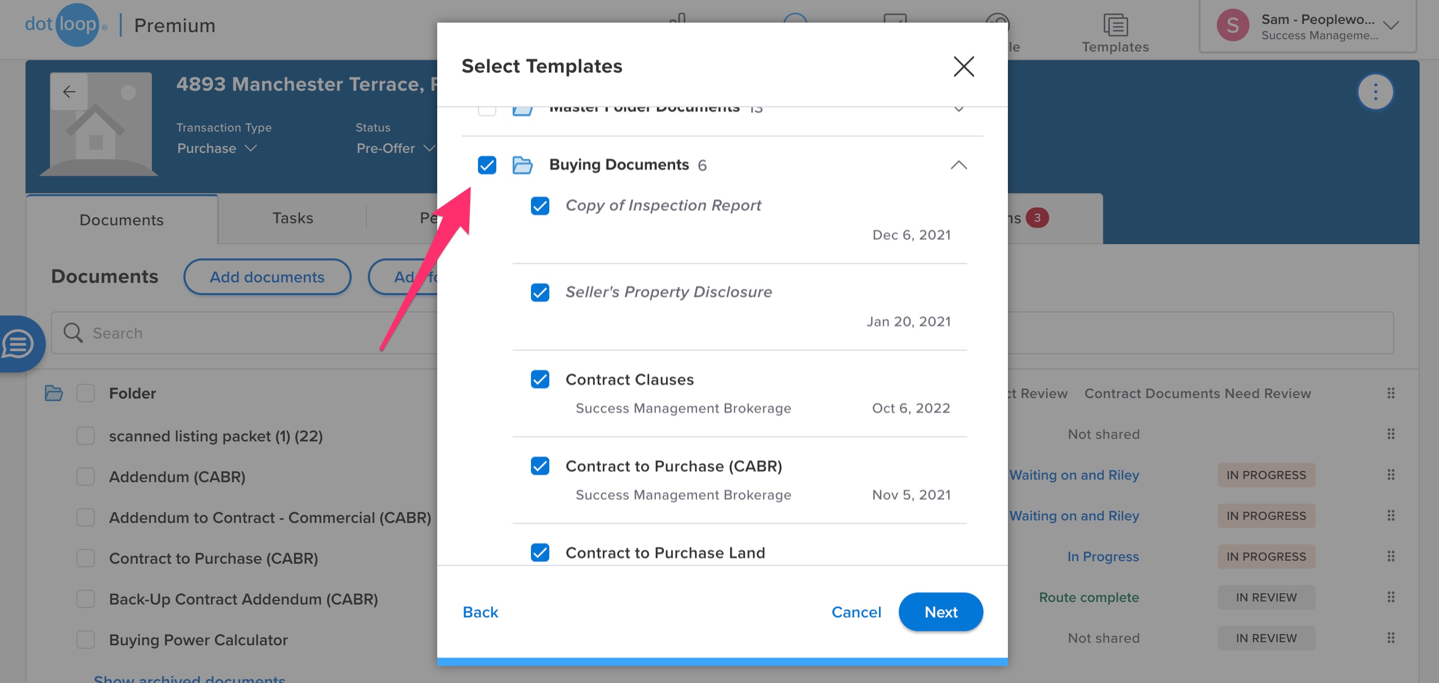 2.0 Adding document templates to a loop