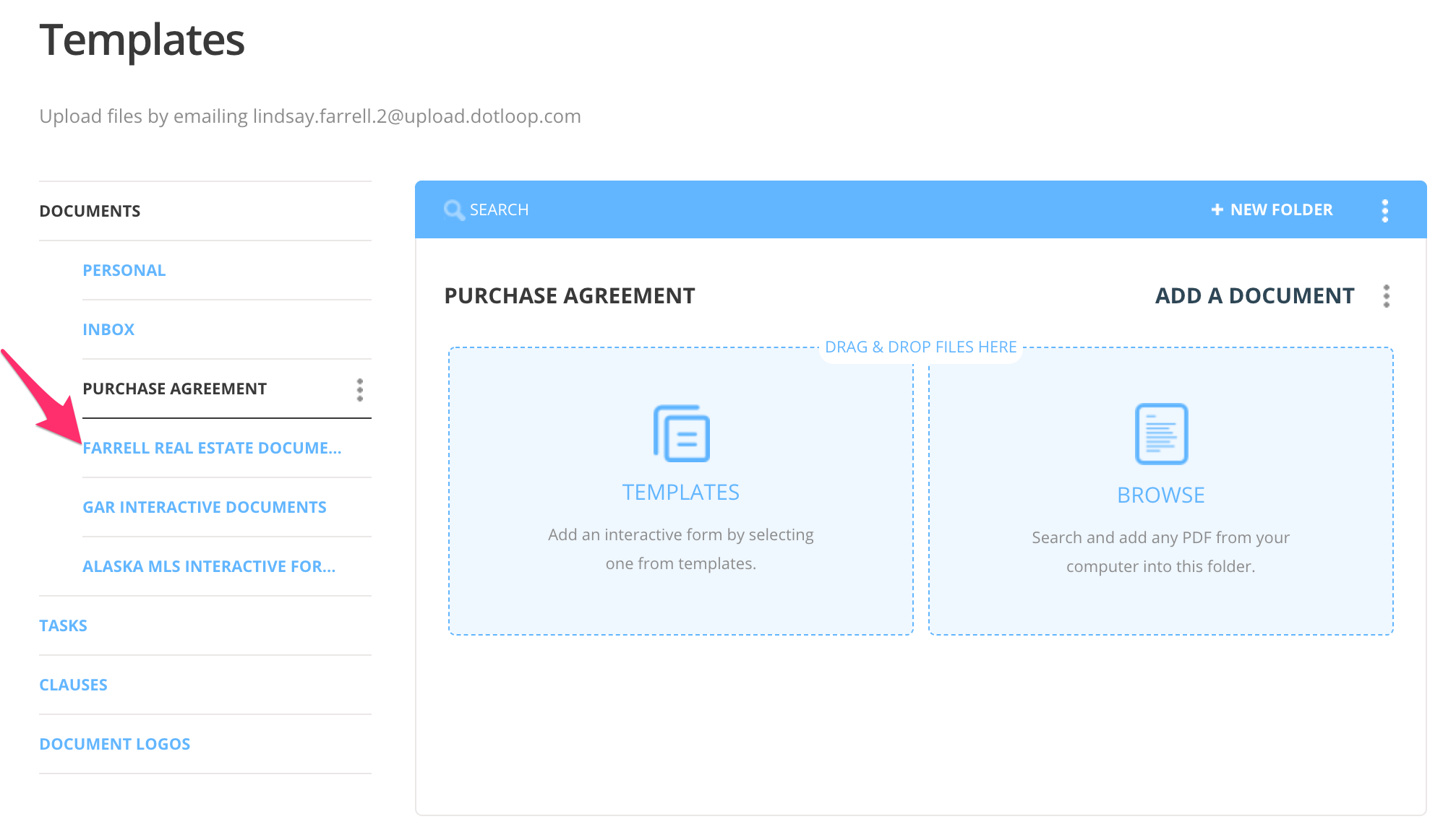 2.0 Adding Document Templates to your Loop from the Templates Section
