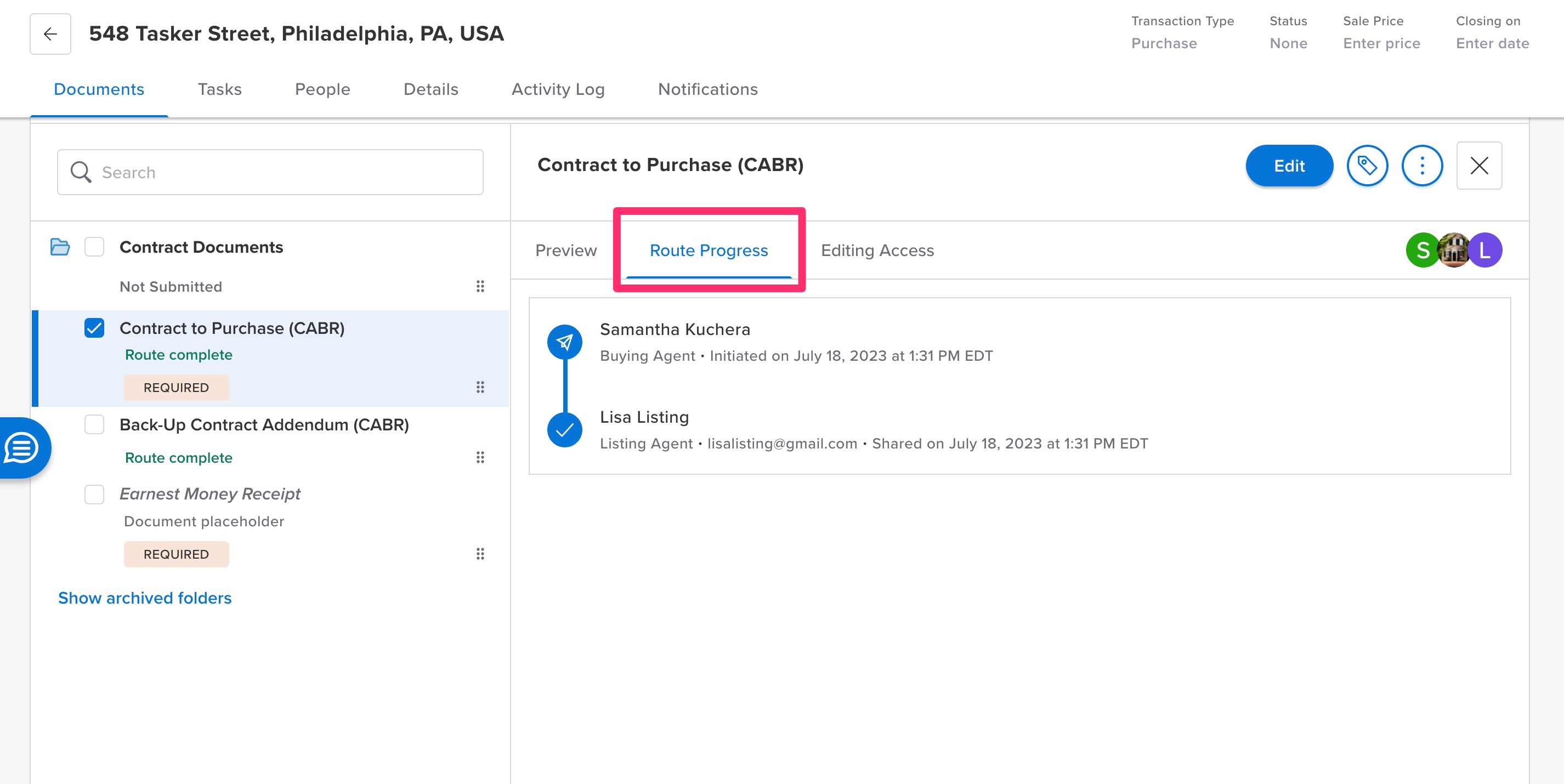 2.0 Sharing to an agent who does not use dotloop