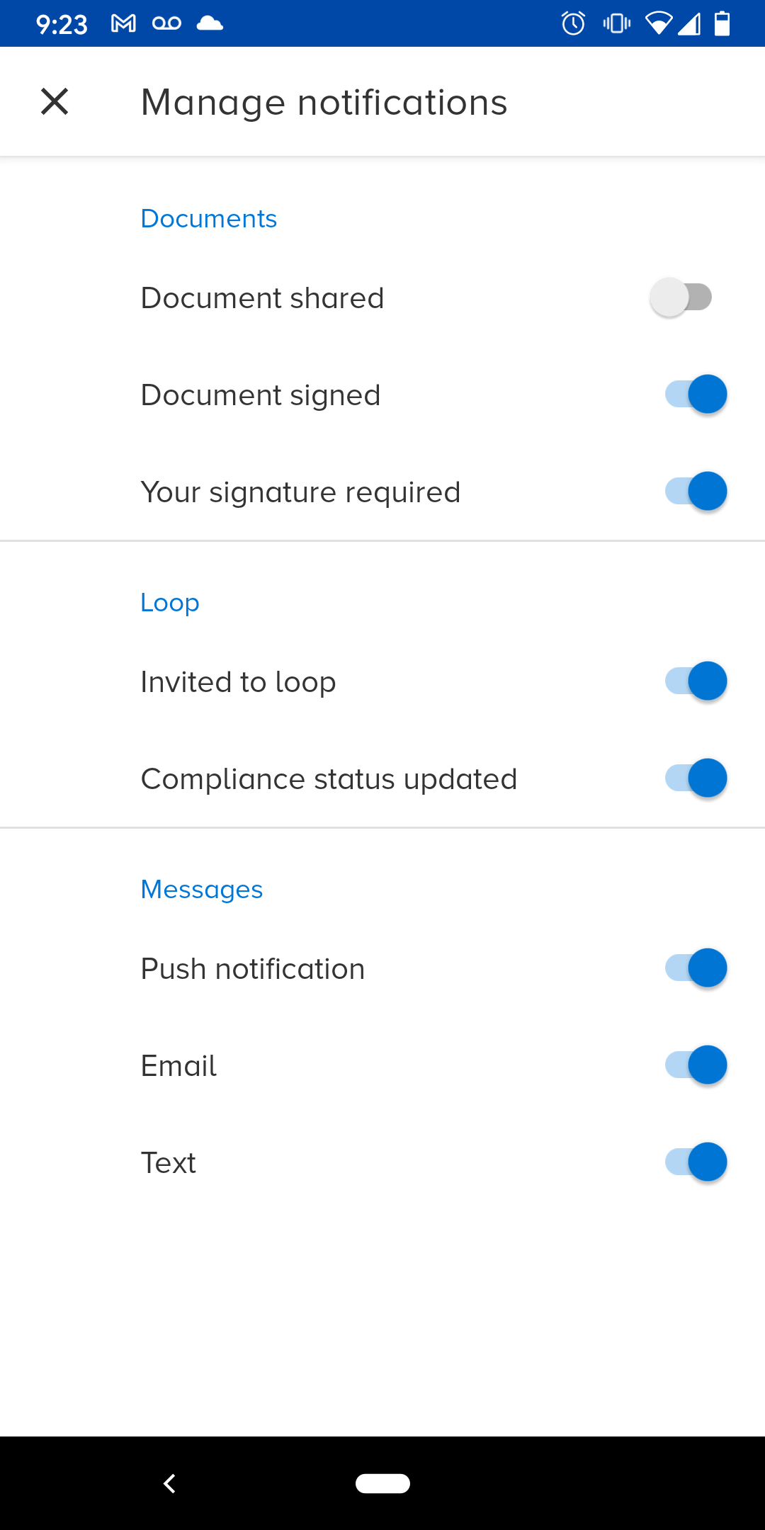 android change email account settings